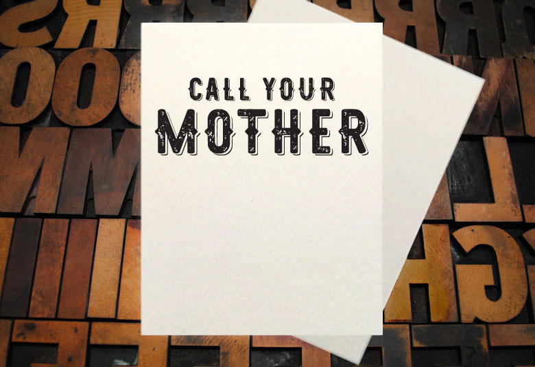 Letterpress Card with an image of a man running with a large pen and the text, "Someone's bad idea just became my BIG problem!"