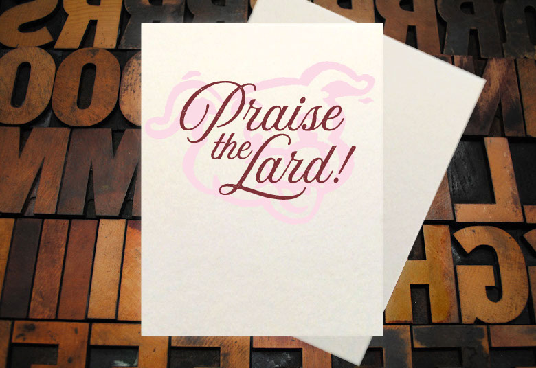 Letterpress Card with an image of a Torch, arrow, and vines