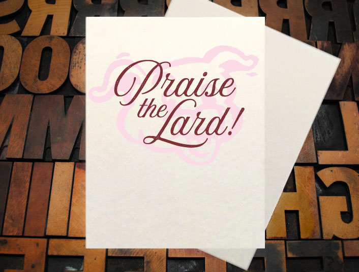 Letterpress Card with an image of a Torch, arrow, and vines