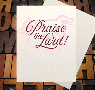 Letterpress Card with an image of a Torch, arrow, and vines