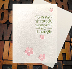 Letterpress Card with an image of a southern oak tree and the text, "with Sympathy"