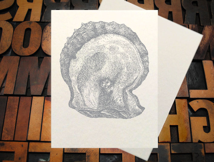 Letterpress Card with an image of a red lobster