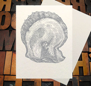 Letterpress Card with an image of a red lobster