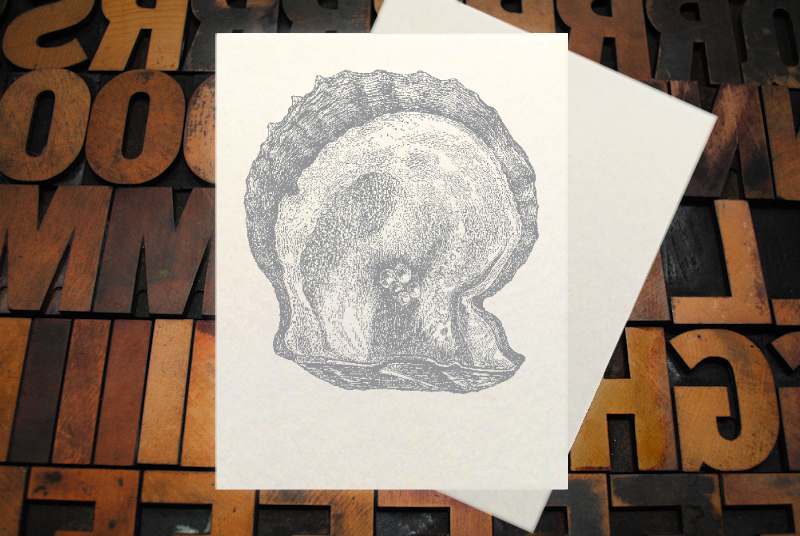 Letterpress Card with an image of a red lobster