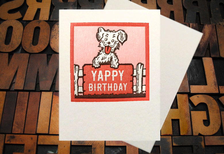 Letterpress Card with an image of a man running with a large pen and the text, "Someone's bad idea just became my BIG problem!"