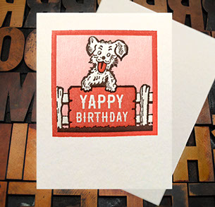 Letterpress Card with an image of a man running with a large pen and the text, "Someone's bad idea just became my BIG problem!"