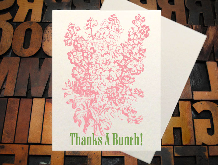 Letterpress Card with an image of a red lobster