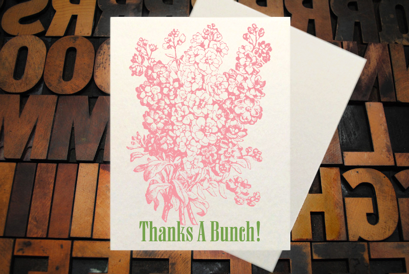 Letterpress Card with an image of a red lobster