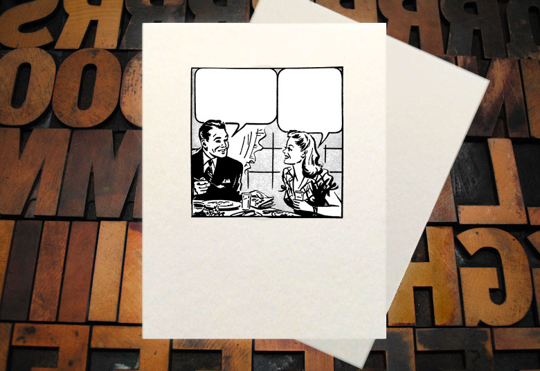 Letterpress Card with an image of a man running with a large pen and the text, "Someone's bad idea just became my BIG problem!"