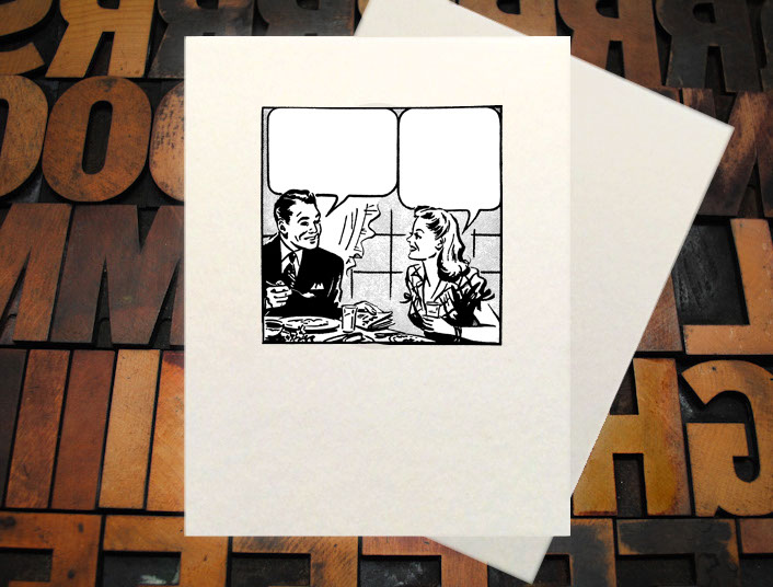 Letterpress Card with an image of a man running with a large pen and the text, "Someone's bad idea just became my BIG problem!"