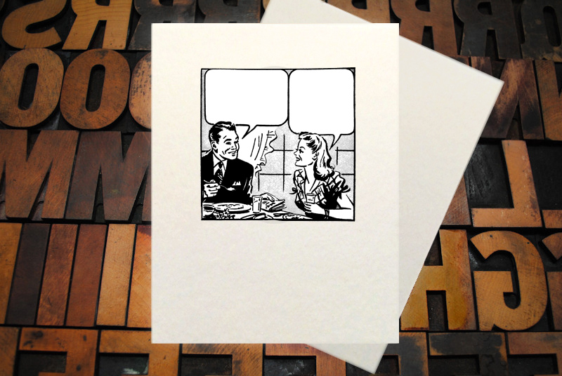 Letterpress Card with an image of a man running with a large pen and the text, "Someone's bad idea just became my BIG problem!"