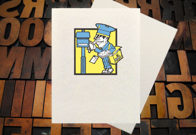 Letterpress Card with an image of a vintage car