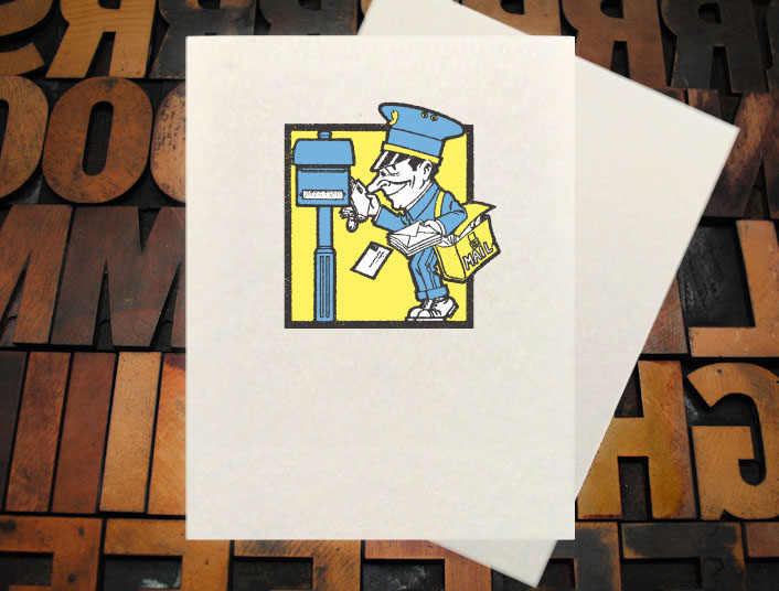 Letterpress Card with an image of a vintage car