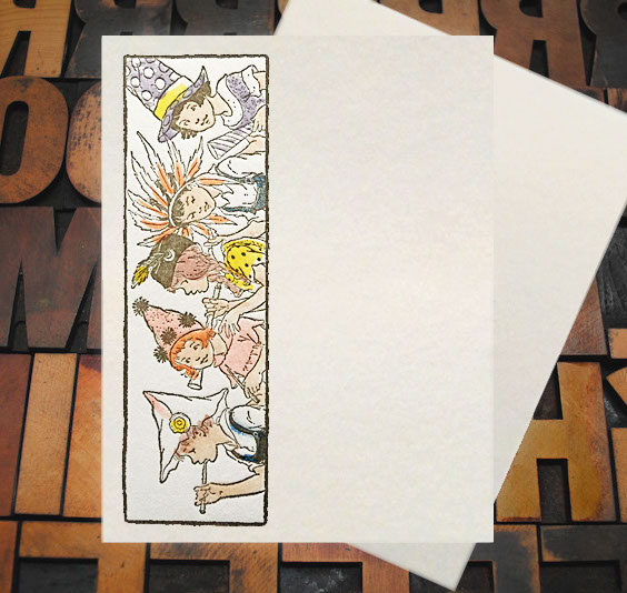 Letterpress Card with an image of children partying