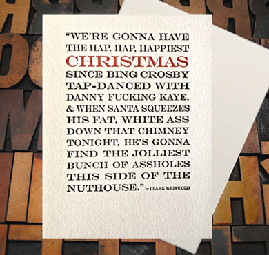 Letterpress Card with the famous rant from Christmas Vacation