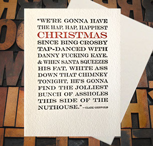 Letterpress Card with the famous rant from Christmas Vacation