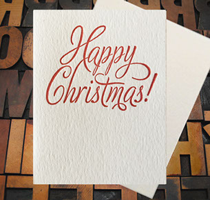Letterpress Card with the text, "Merry Christmas"