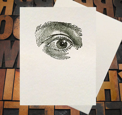 Letterpress Card with an image of an eye