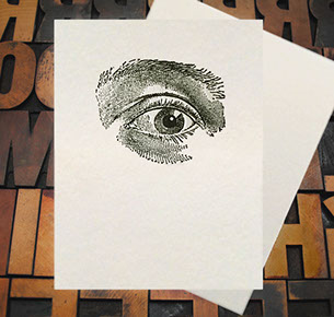 Letterpress Card with an image of an eye