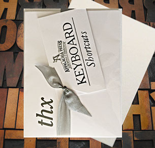 Letterpress Card with the text, "thx"