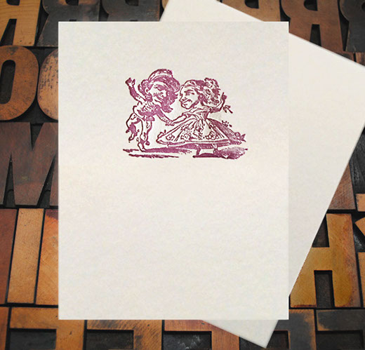 Letterpress Card with an image of two poeple dancing
