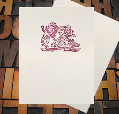 Letterpress Card with an image of two poeple dancing