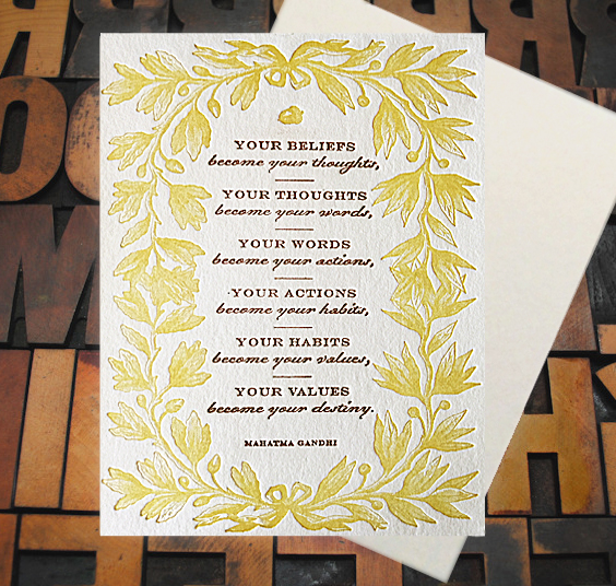 Letterpress Card with an instructional diagram for diapering babies
